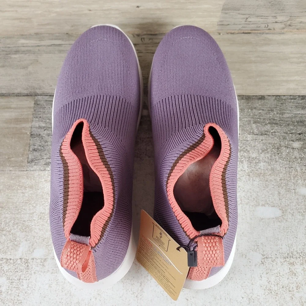 Spanco Pure Love Womens Shoes Sz 7 Elderberry Mesh Round Toe Slip On Sneakers